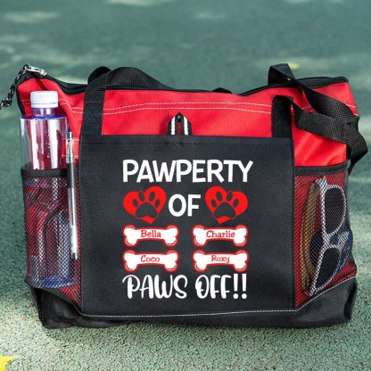 Pawperty of Dogs Name Tote Bag, Personalized Dog Tote Bag
