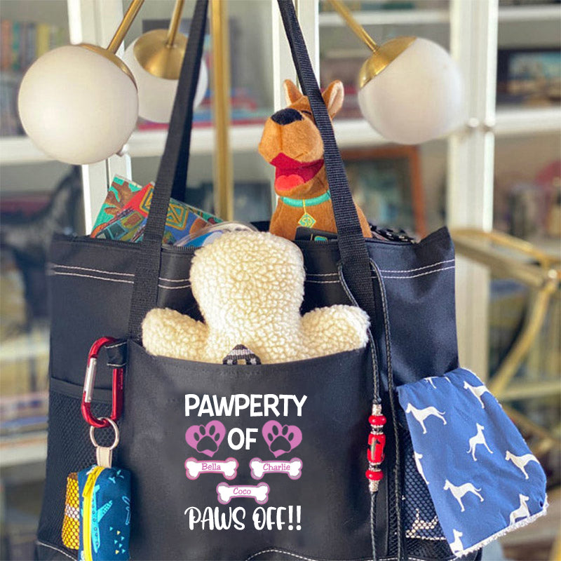 Pawperty of Dogs Name Tote Bag, Personalized Dog Tote Bag