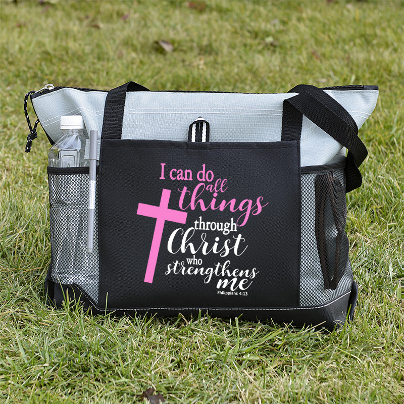 I can do all things through Christ Who strengthens me Tote Bag