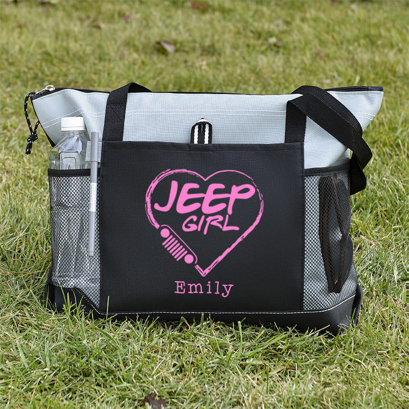 Personalized Jeep girl Tote Bag