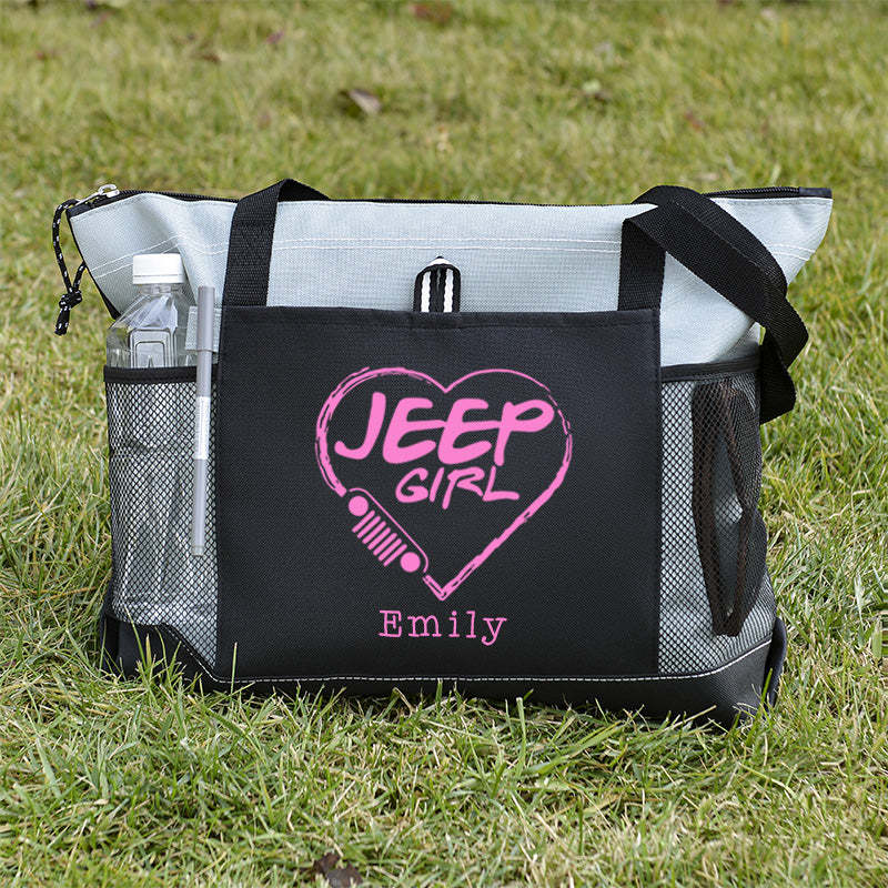 Personalized Jeep girl Tote Bag