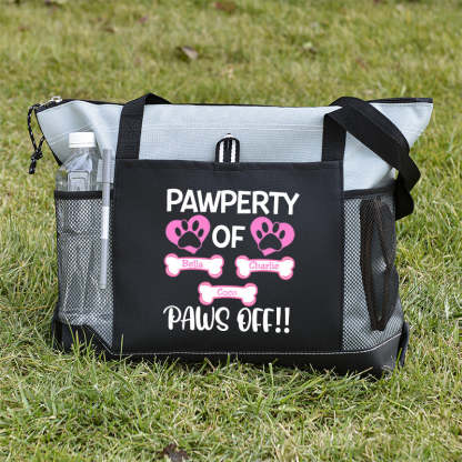 Pawperty of Dogs Name Tote Bag, Personalized Dog Tote Bag