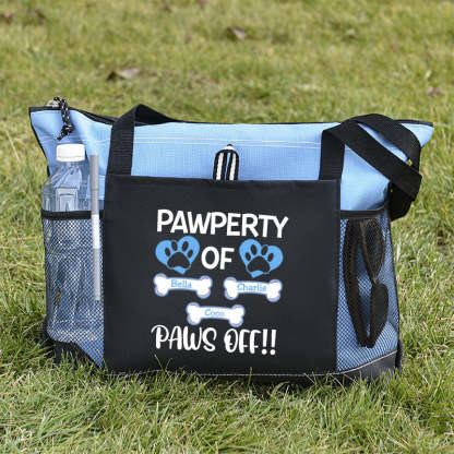 Pawperty of Dogs Name Tote Bag, Personalized Dog Tote Bag