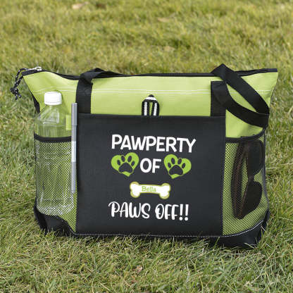 Pawperty of Dogs Name Tote Bag, Personalized Dog Tote Bag