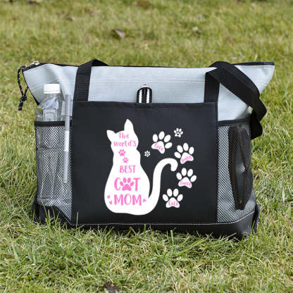 The World's Best Cat Mom Tote Bag, Personalized Tote Bag, Custom Tote Bag