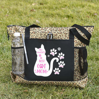 The World's Best Cat Mom Tote Bag, Personalized Tote Bag, Custom Tote Bag
