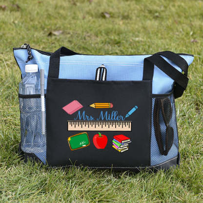 Personalized Teacher Ruler Tote Bag