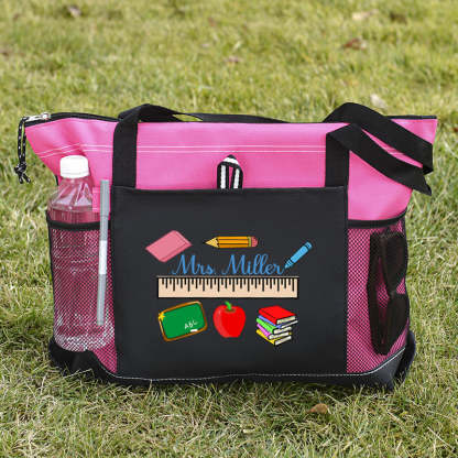 Personalized Teacher Ruler Tote Bag