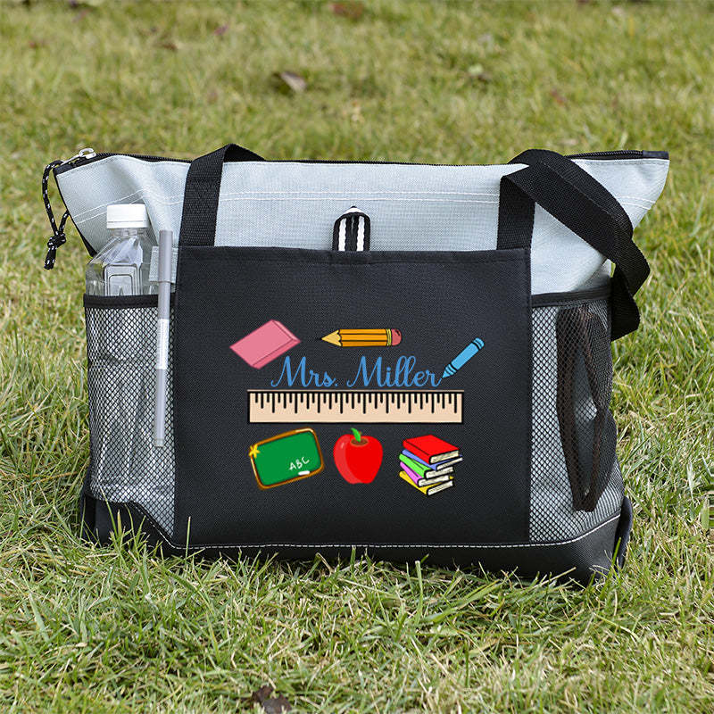 Personalized Teacher Ruler Tote Bag
