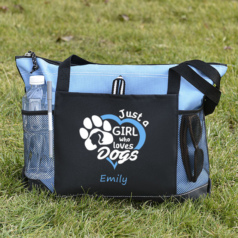 Just a Girl Who Loves Dogs Tote Bag, Personalized Tote Bag