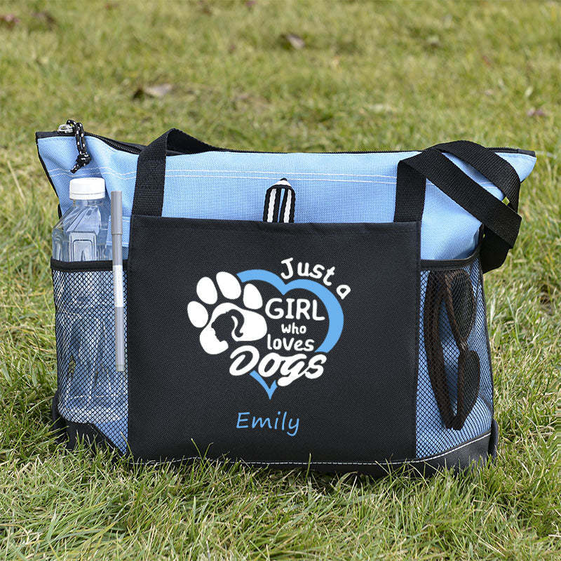 Just a Girl Who Loves Dogs Tote Bag, Personalized Tote Bag