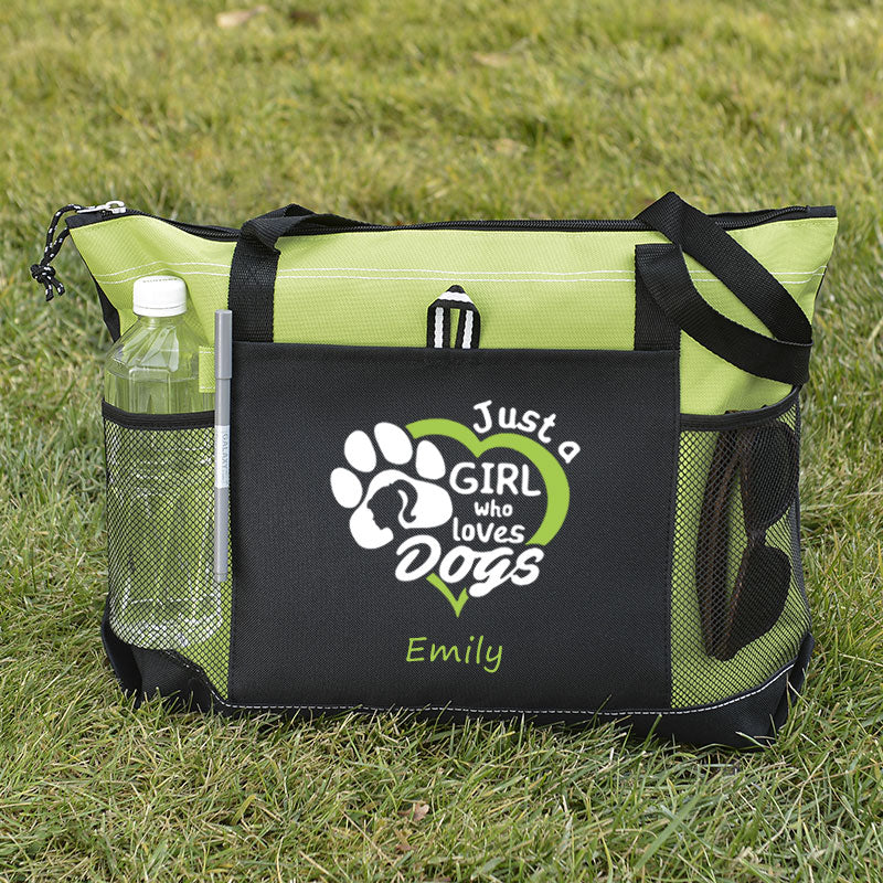 Just a Girl Who Loves Dogs Tote Bag, Personalized Tote Bag