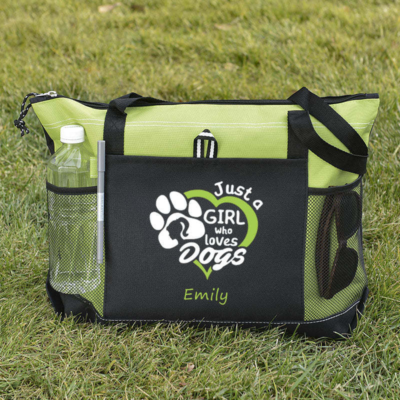 Just a Girl Who Loves Dogs Tote Bag, Personalized Tote Bag