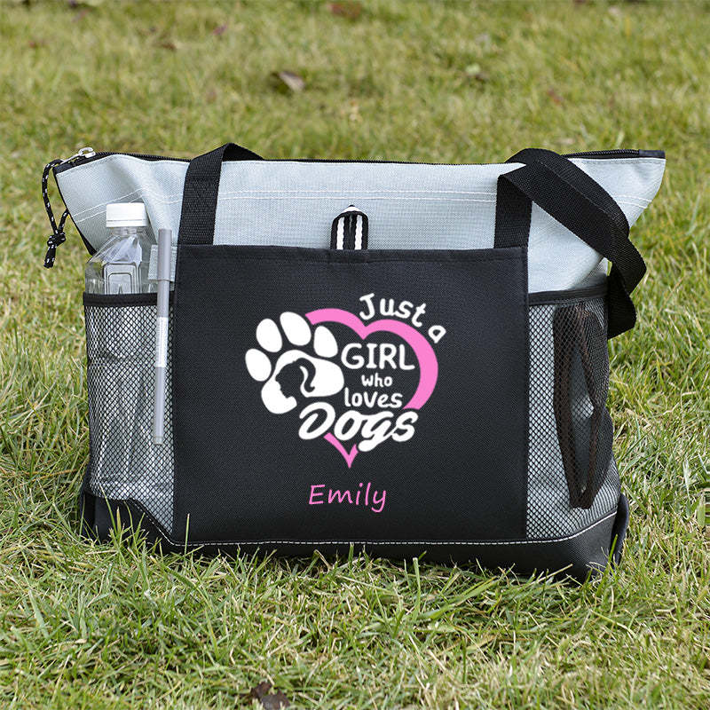 Just a Girl Who Loves Dogs Tote Bag, Personalized Tote Bag