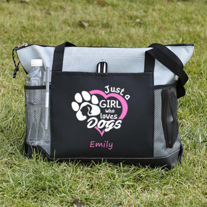 Just a Girl Who Loves Dogs Tote Bag, Personalized Tote Bag