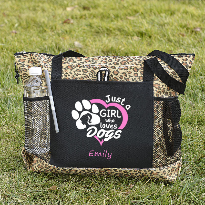 Just a Girl Who Loves Dogs Tote Bag, Personalized Tote Bag