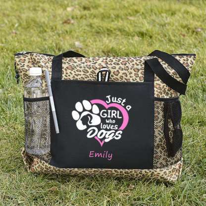 Just a Girl Who Loves Dogs Tote Bag, Personalized Tote Bag