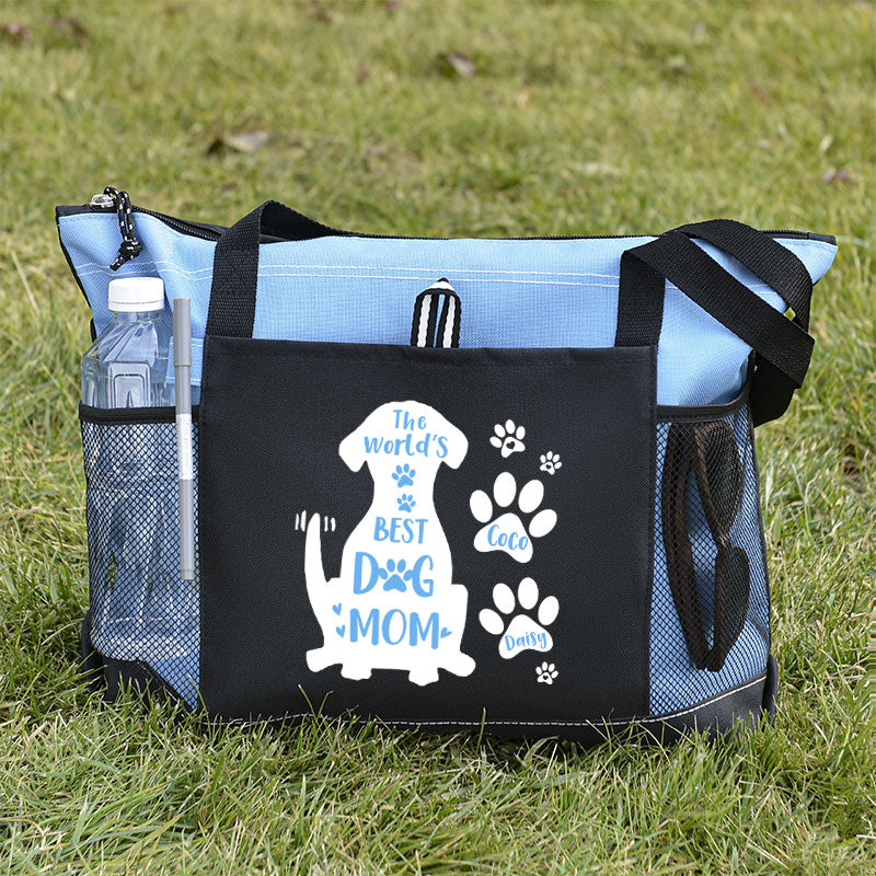The World's Best Dog Mom Tote Bag, Personalized Dog Tote Bag