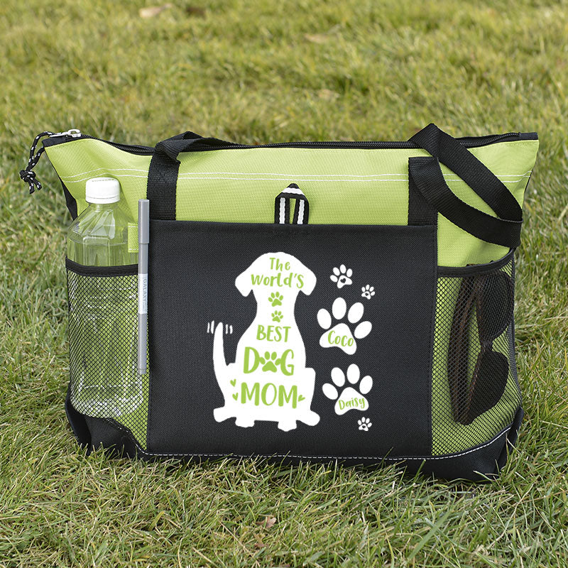 The World's Best Dog Mom Tote Bag, Personalized Dog Tote Bag