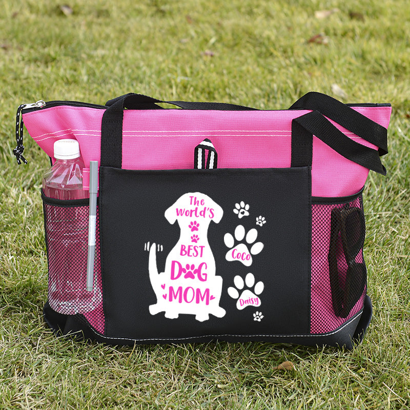 The World's Best Dog Mom Tote Bag, Personalized Dog Tote Bag
