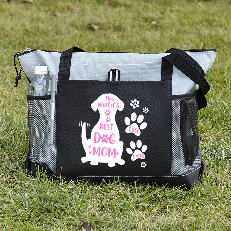 The World's Best Dog Mom Tote Bag, Personalized Dog Tote Bag