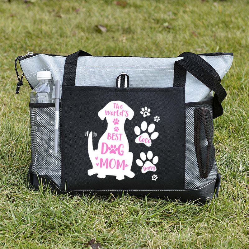 The World's Best Dog Mom Tote Bag, Personalized Dog Tote Bag