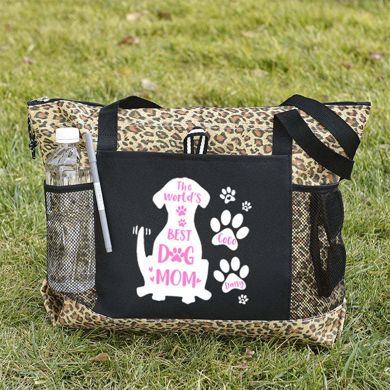 The World's Best Dog Mom Tote Bag, Personalized Dog Tote Bag