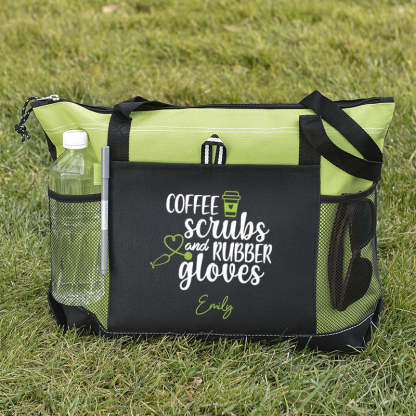 Coffee Scrubs and Rubber Gloves Tote Bag