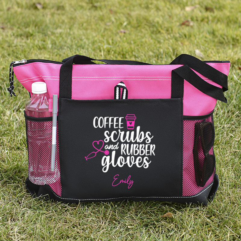 Coffee Scrubs and Rubber Gloves Tote Bag