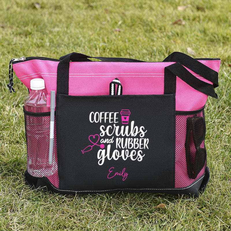 Coffee Scrubs and Rubber Gloves Tote Bag
