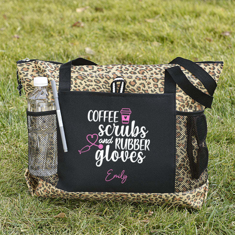 Coffee Scrubs and Rubber Gloves Tote Bag