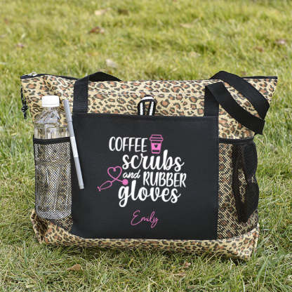 Coffee Scrubs and Rubber Gloves Tote Bag