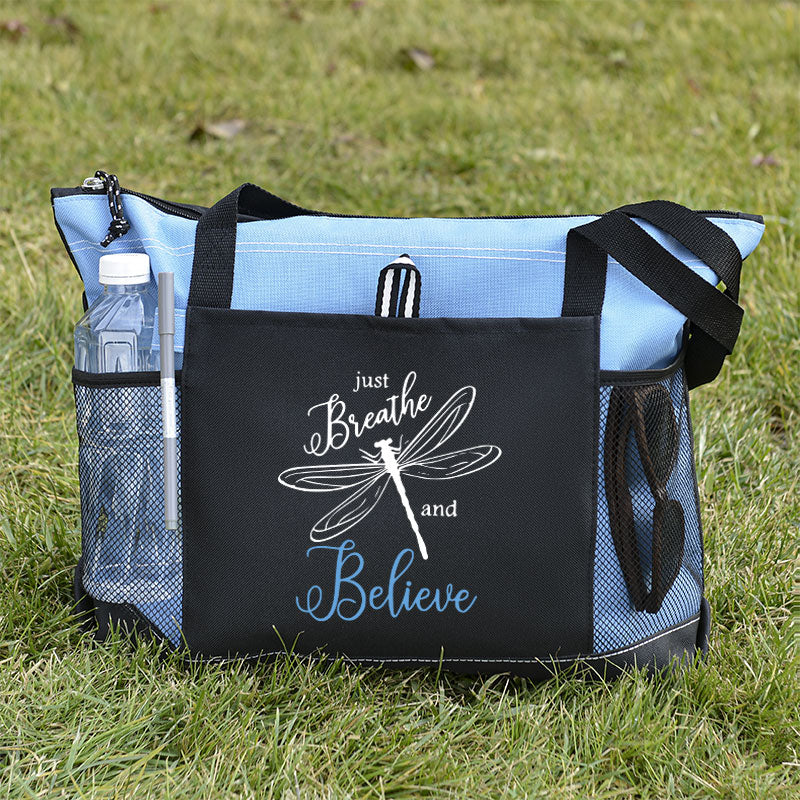 Just Breathe and Believe Tote Bag