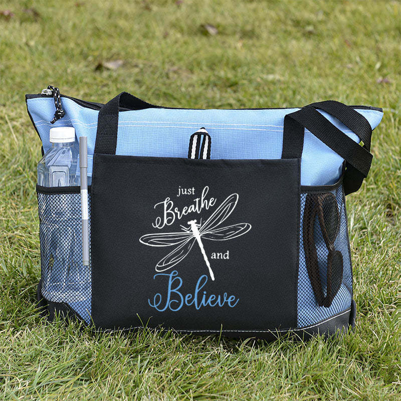 Just Breathe and Believe Tote Bag