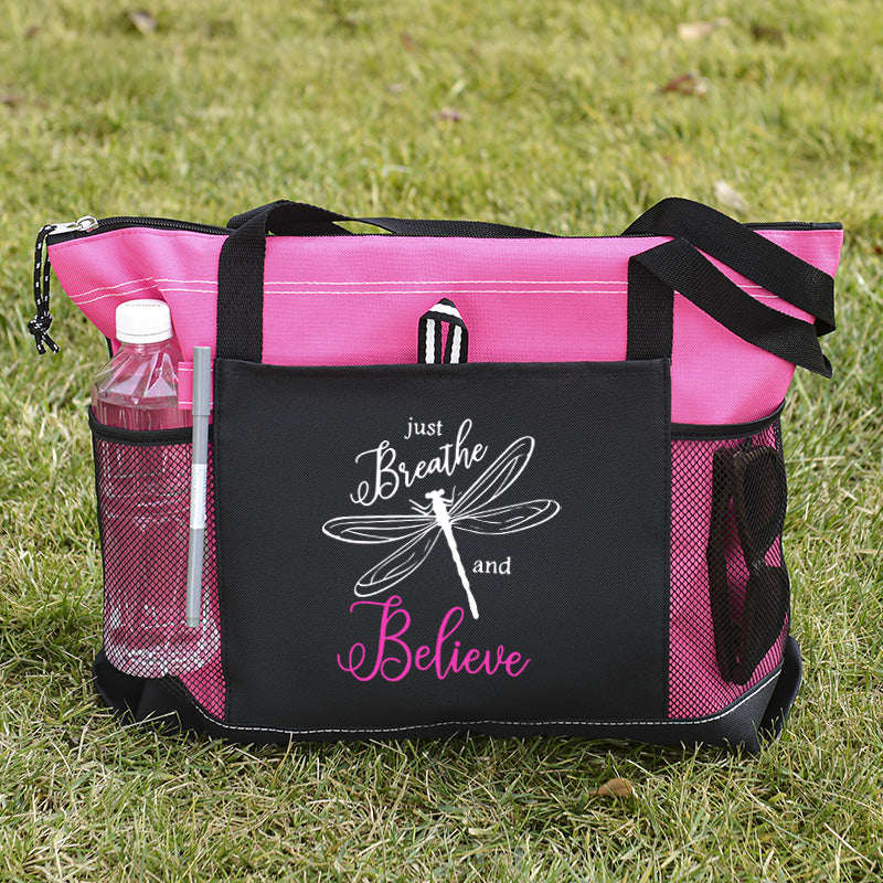 Just Breathe and Believe Tote Bag