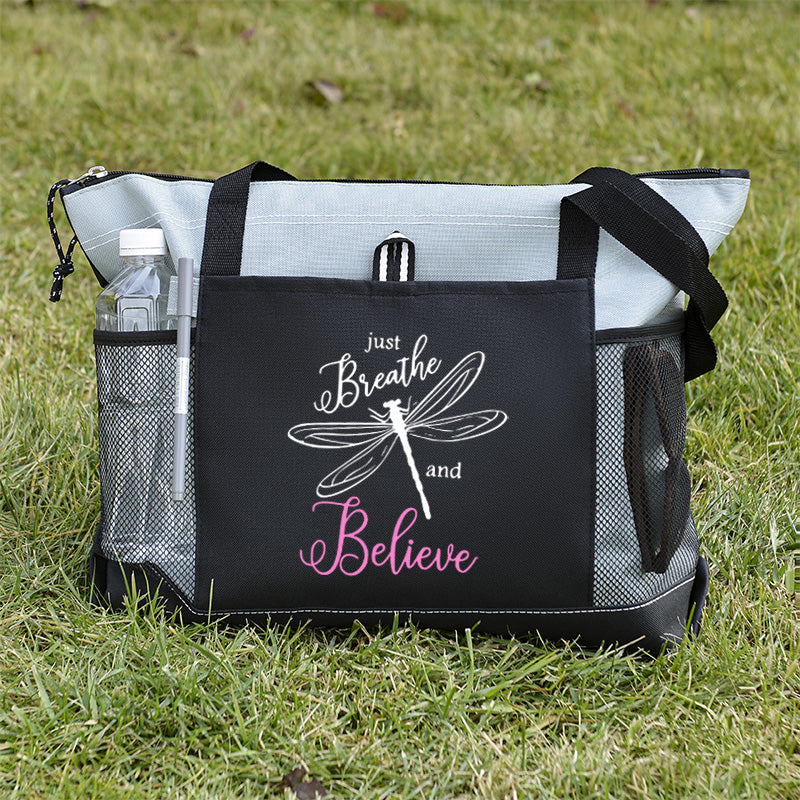 Just Breathe and Believe Tote Bag