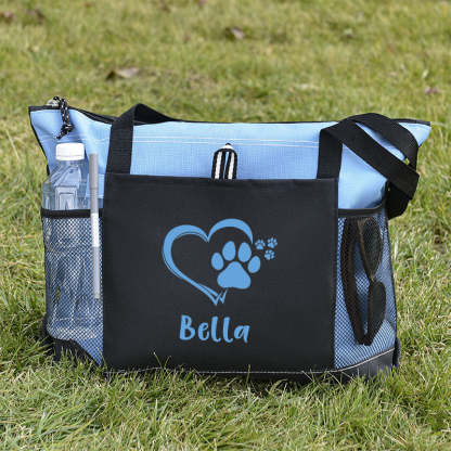 Personalized Dog paw Tote Bag