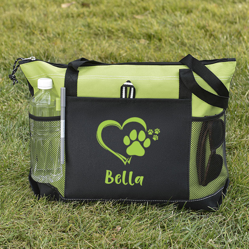 Personalized Dog paw Tote Bag