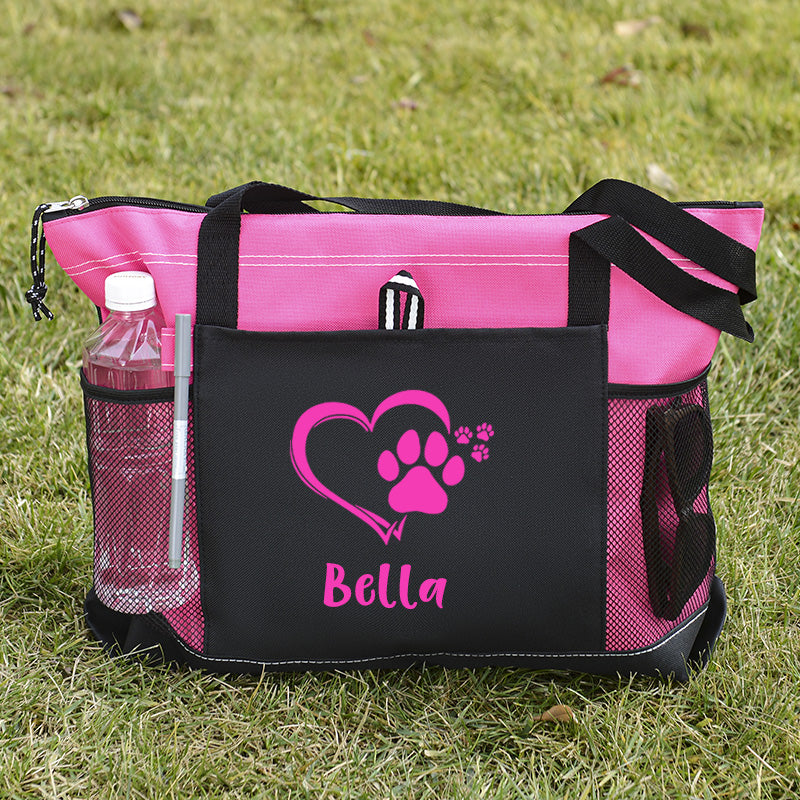 Personalized Dog paw Tote Bag