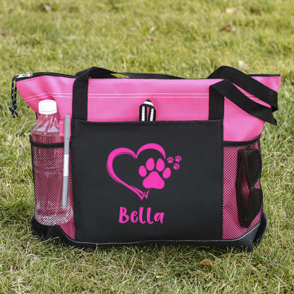 Personalized Dog paw Tote Bag