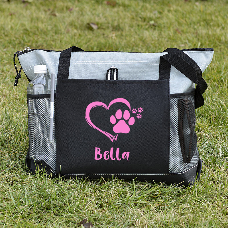 Personalized Dog paw Tote Bag