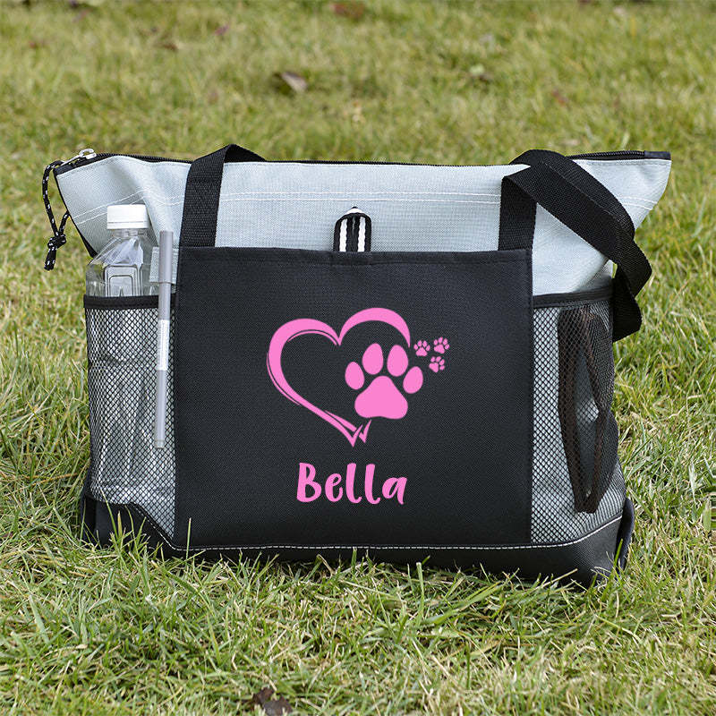 Personalized Dog paw Tote Bag