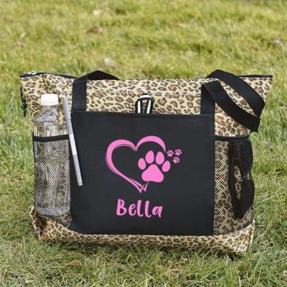 Personalized Dog paw Tote Bag