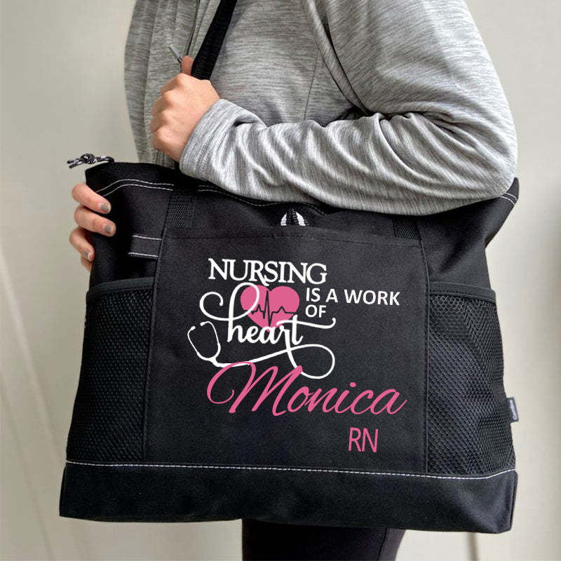Nursing Is a Work of Heart Tote Bag