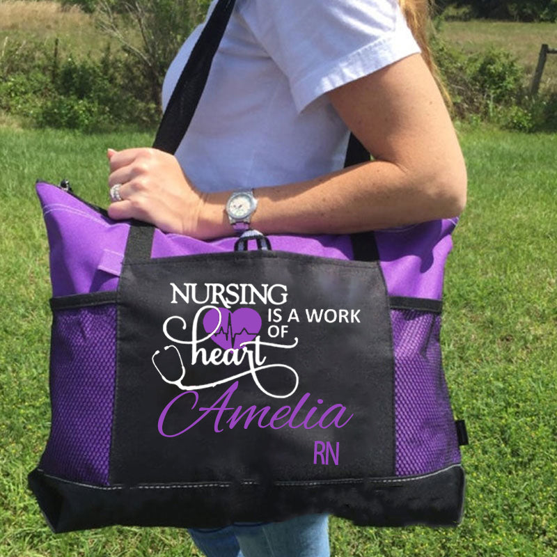 Nursing Is a Work of Heart Tote Bag