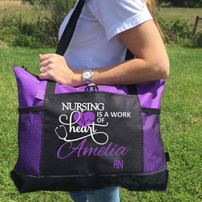 Nursing Is a Work of Heart Tote Bag