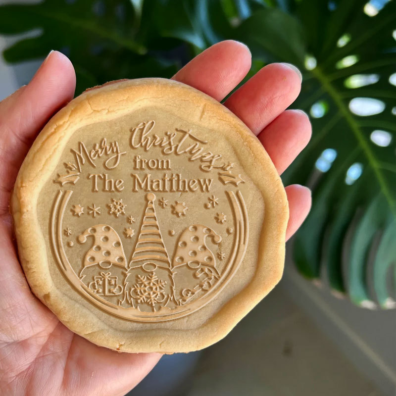 Personalized Family Name Christmas Cookie Stamp, Teacher Gift, Baking Gifts, Neighbor Gift