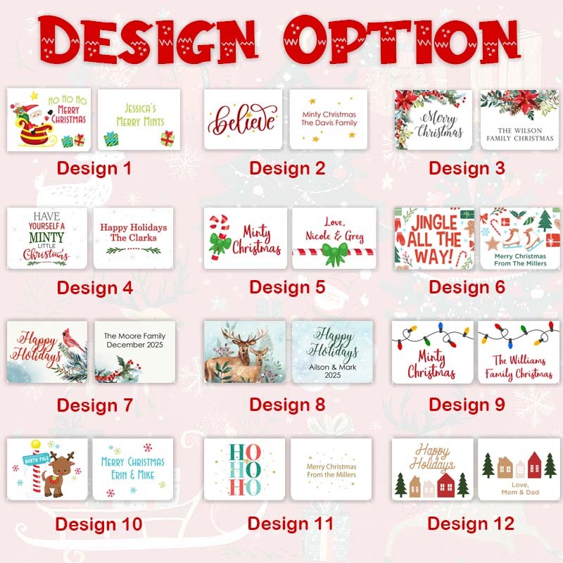 Personalized Christmas Candy Favors Cute Christmas Favors Christmas Mints