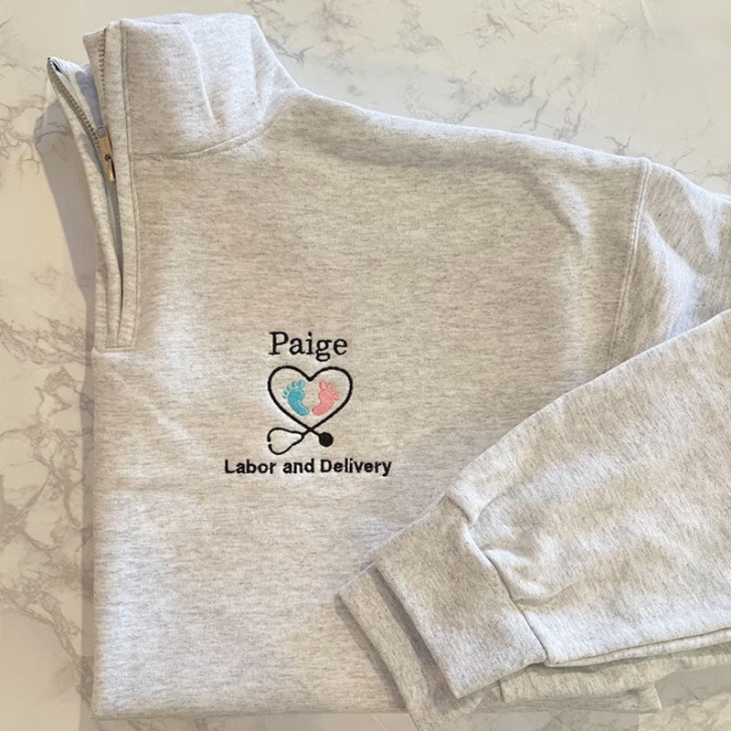 Baby Feet Pullover Sweatshirt Jacket Gift For Nurse