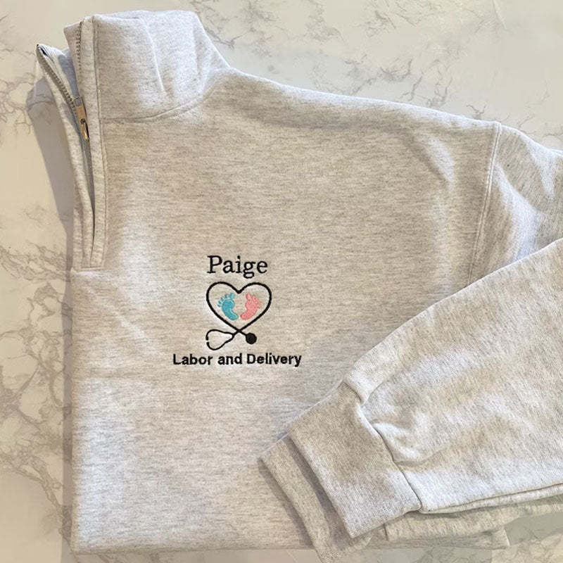 Baby Feet Pullover Sweatshirt Jacket Gift For Nurse